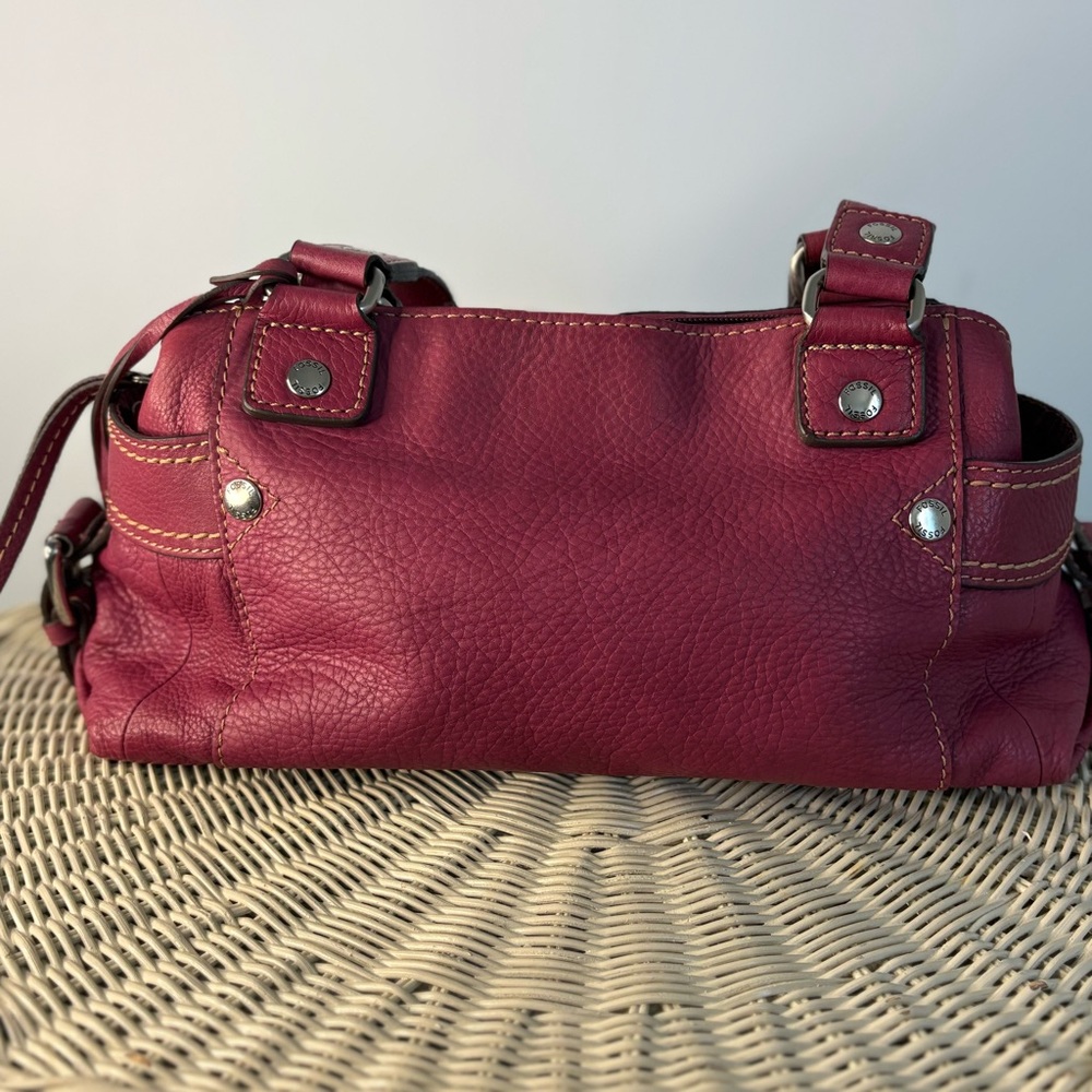 Fossil Pink Leather Shoulder Bag - Picture 3 of 11